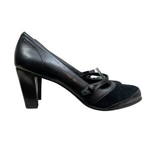 Umberto Raffini Mary Jane Pump Black Suede Leather Cushioned Footbed Women EUR41